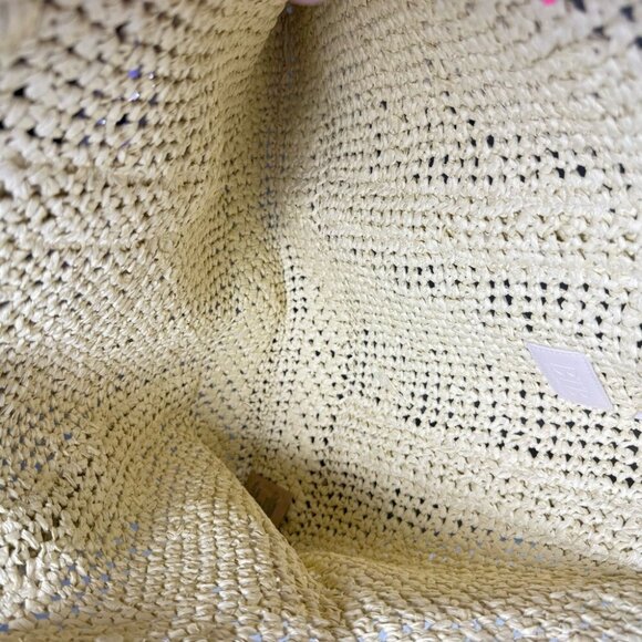 BTB Los Angeles Lisbeth Raffia Tote Unlined Pearl Detail - Picture 6 of 11